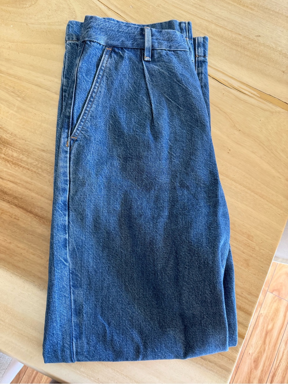 Denim Forum Women's Wide-Leg Blue Denim Jeans